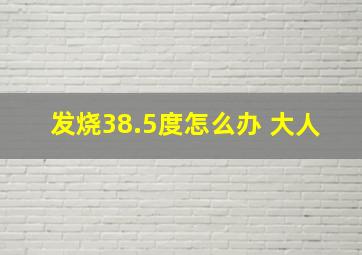 发烧38.5度怎么办 大人